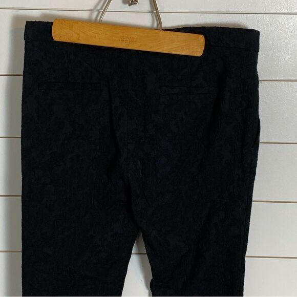 Zara Black brocade Jacquard lace pants woman’s size medium - Picture 7 of 9